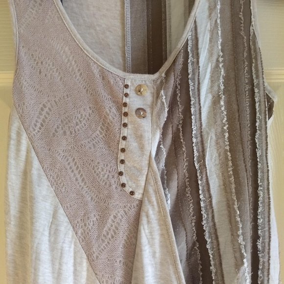 funky sleeveless draped patchwork tunic mini dress - Picture 3 of 11